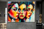 3 gesichter bunt pop art -peggy liebenow- kunst original kaufen